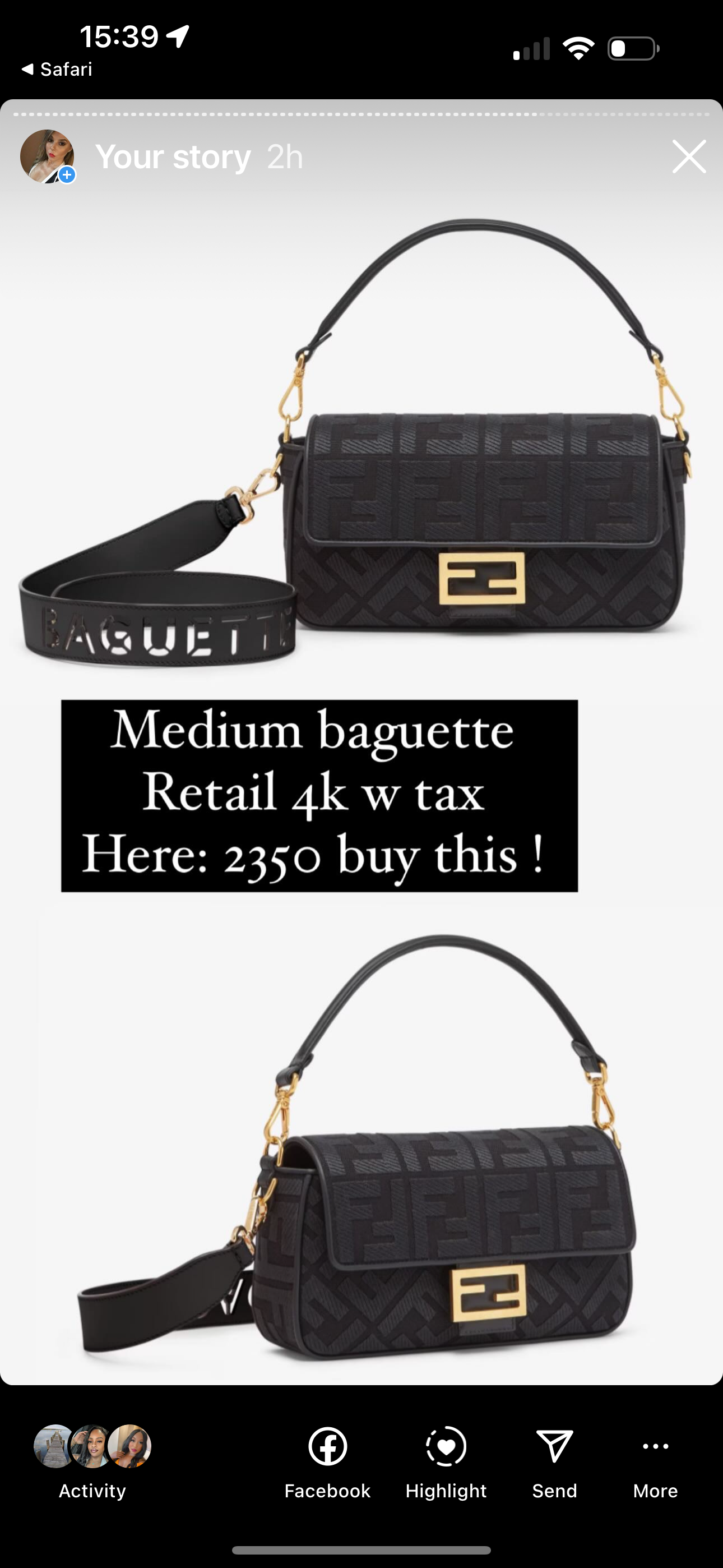 Fendi baguette ff Medium