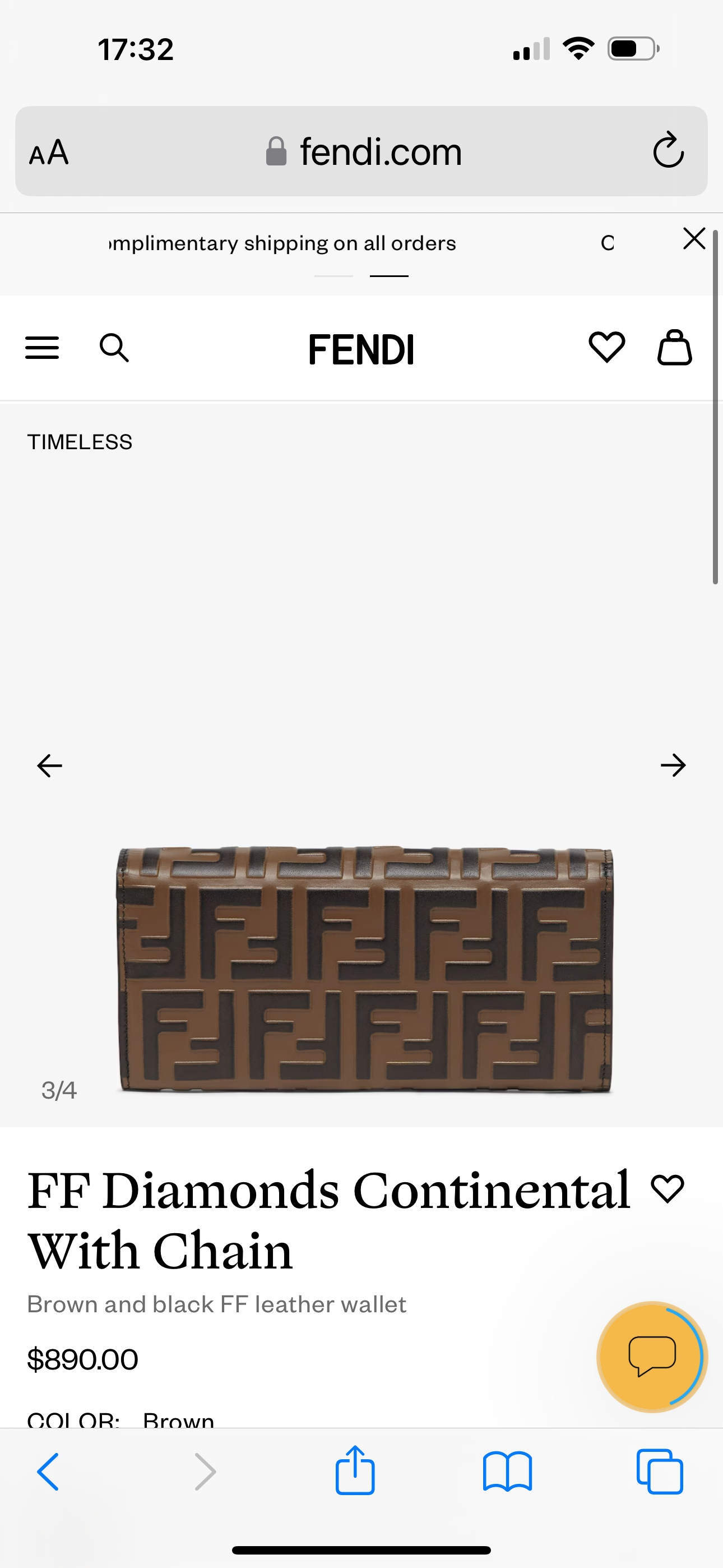 Fendi wallet on chain