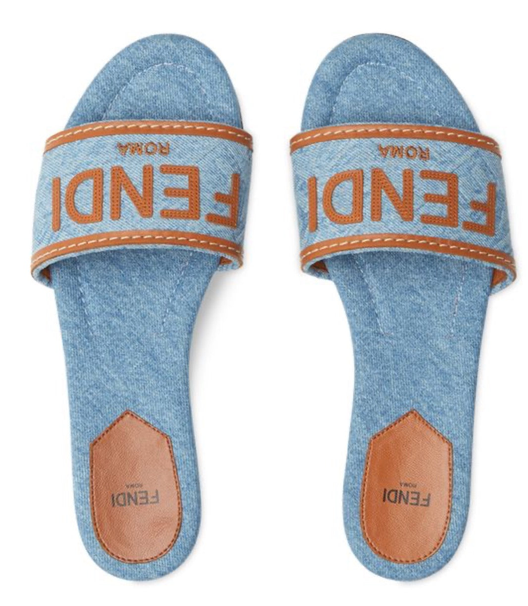 Fendi denim slides